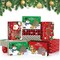 28 Pcs Christmas Cookie Boxes Merry Christmas Bakery Box with Window Xmas Buffalo Plaid Treat Box with Lid Snowman Santa Reindeer Gift Box for Xmas Holiday Party Gift Giving Supplies Decor